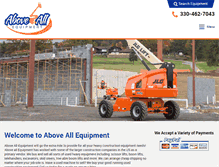 Tablet Screenshot of aboveallequipment.com